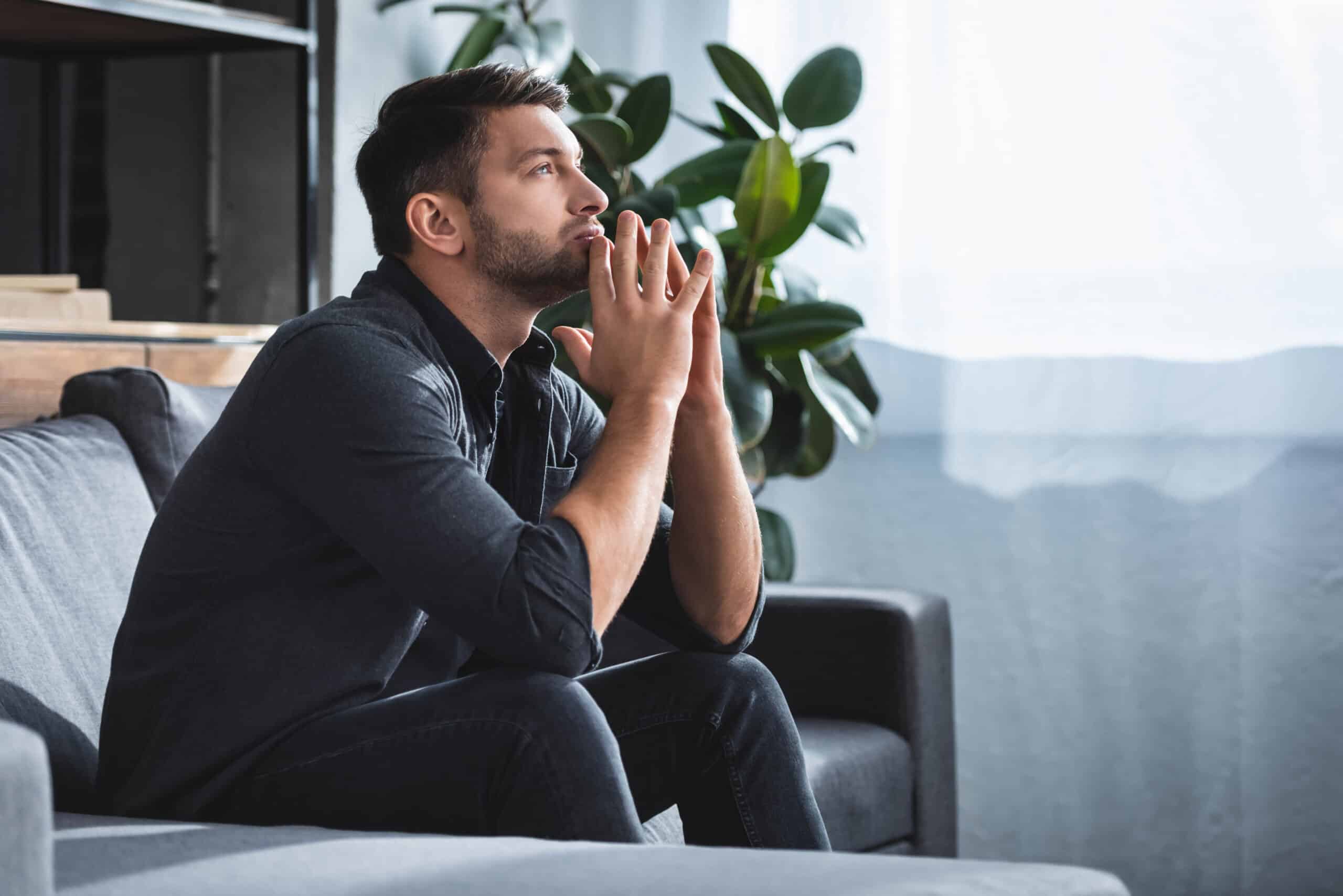 Middle-aged affluent father in Bloomfield Hills experiencing anxiety