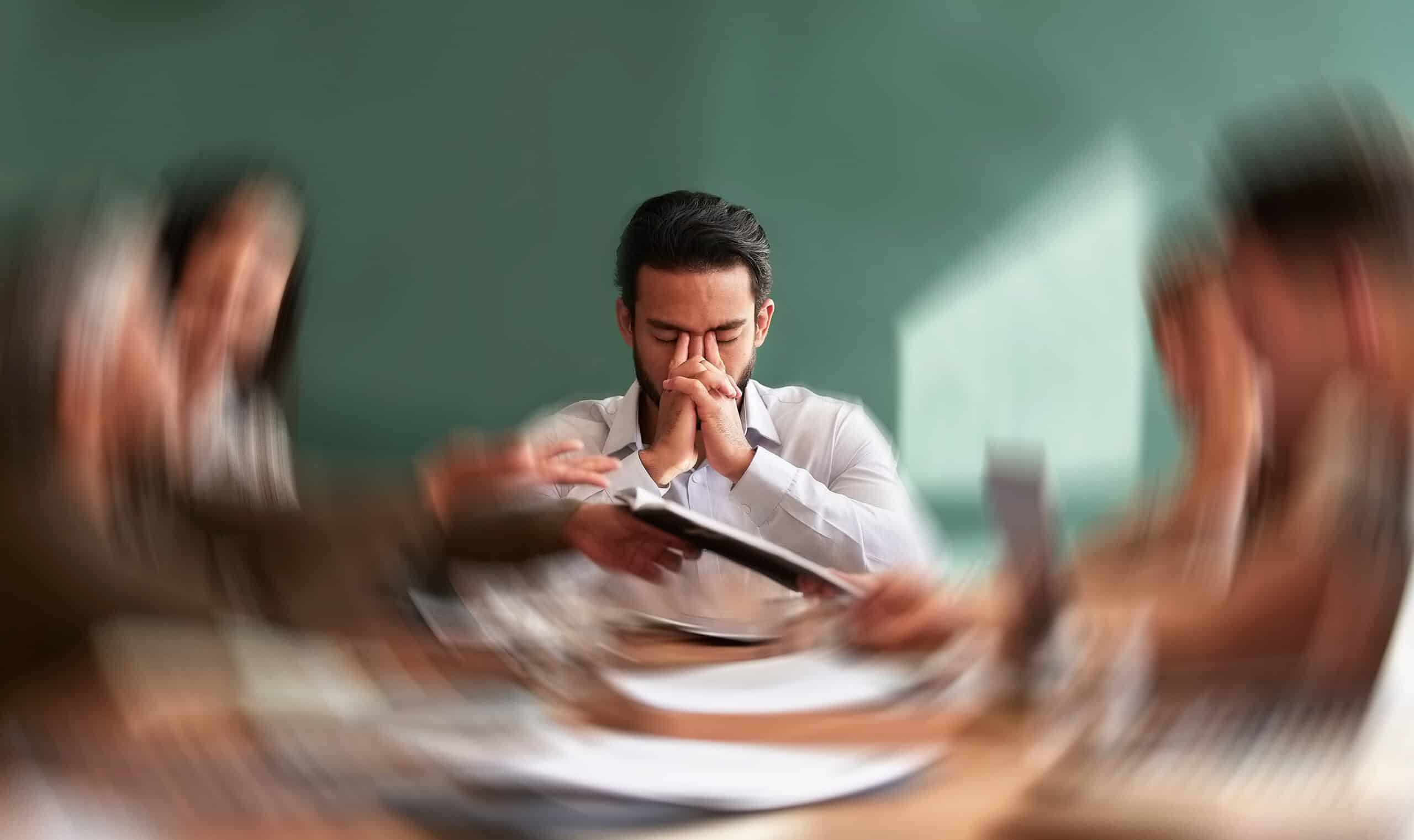 middle-aged company executive struggling with panic and anxiety attacks in Oakland Township Michigan